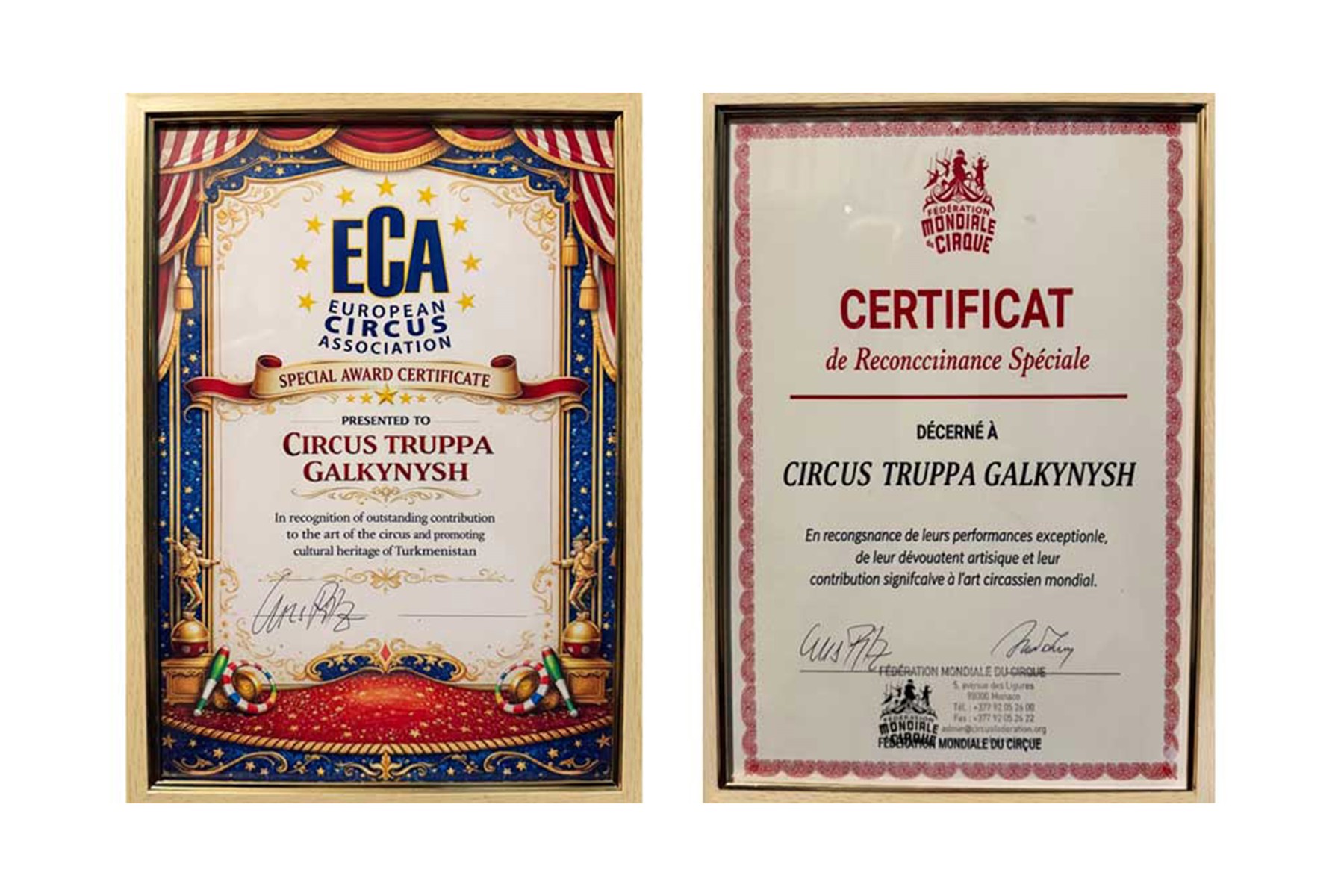 «Galkynyş» milli at üstündäki oýunlar toparyna halkara şahadatnamalar gowşuryldy