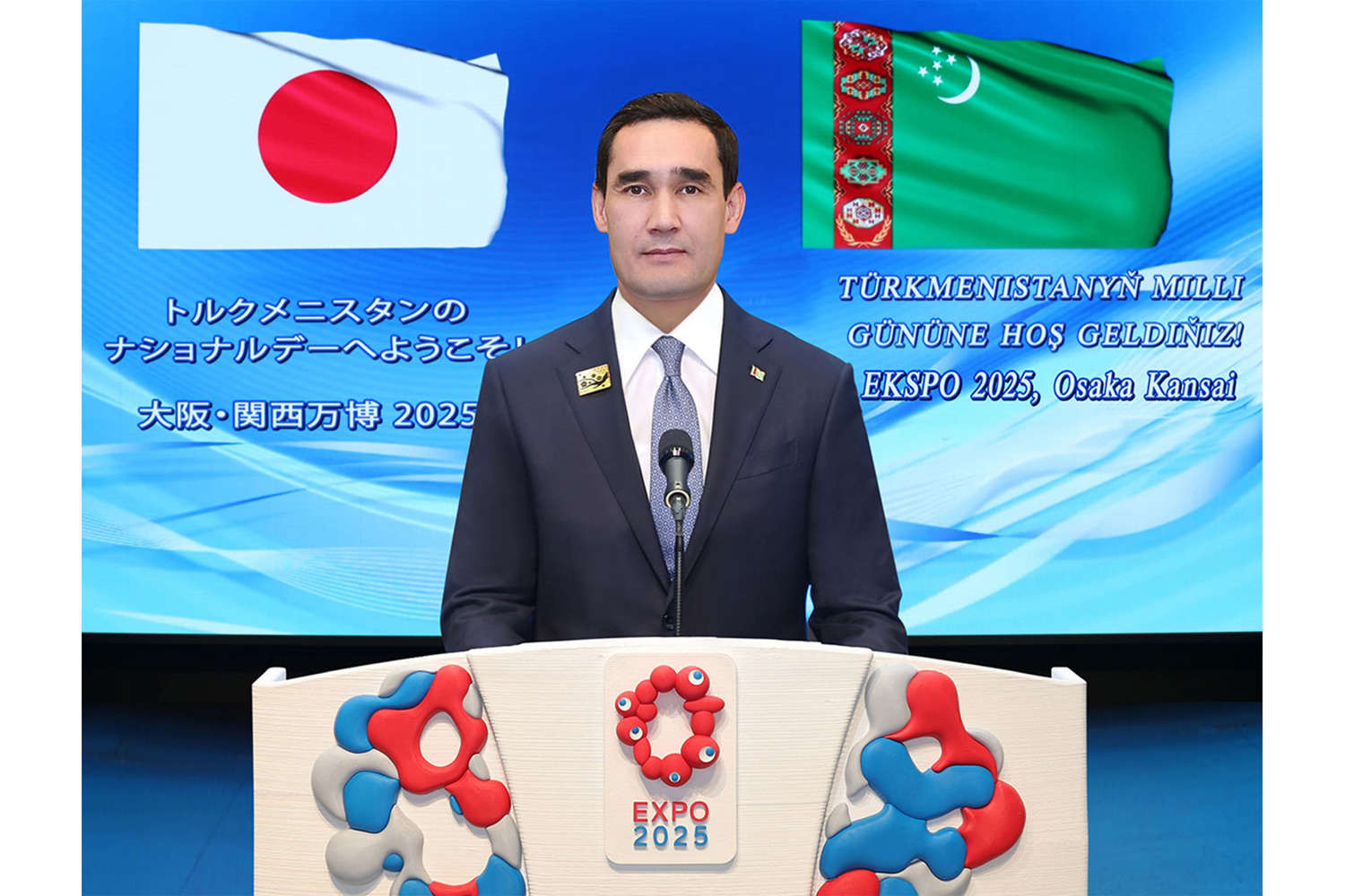 Hormatly Prezidentimiz Bütindünýä sergisinde Türkmenistanyň Milli gününiň açylyş dabarasynda çykyş etdi