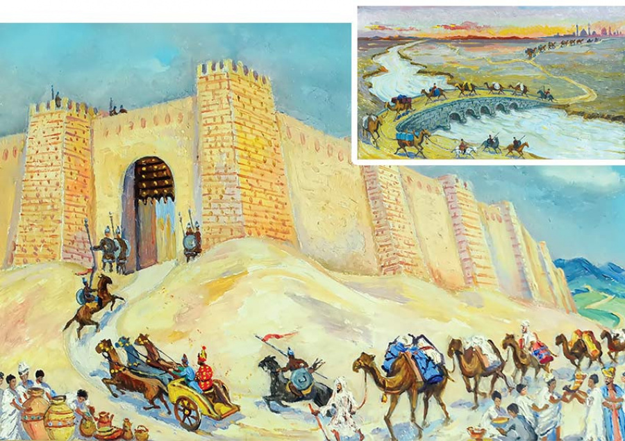 Türkmen sährasyndan barýan kerwenler