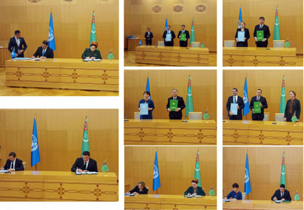Türkmenistanyň DIM-nde BMG-niň ýöriteleşdirilen edaralary bilen resminamalaryň toplumyna gol çekildi