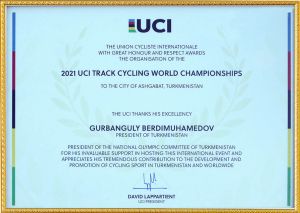 2021-nji ýylda Aşgabatda trek welosporty boýunça dünýä çempionaty geçiriler