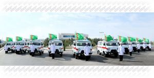 Balkan welaýatynyň şypahanalarynyň çagalar bölümleri hormatly Prezidentden täze «Tiz kömek» ulaglaryny aldylar