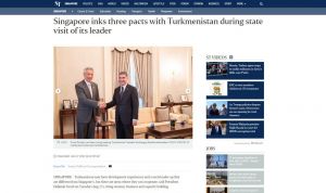 Hormatly Prezidentimiz Gurbanguly Berdimuhamedowyň Singapura sapary dünýä metbugatynyň sahypalarynda