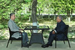 Milli Liderimiziň Rustam Minnihanow bilen duşuşygy