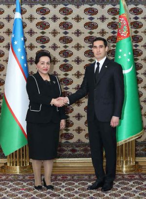 Türkmenistanyň Prezidenti Özbegistan Respublikasynyň Oliý Majlisiniň Senatynyň Başlygyny kabul etdi