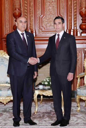 Türkmenistanyň Prezidentiniň Täjigistan Respublikasynyň Oli Majlisiniň Namoýandagon Majlisiniň Başlygy bilen duşuşygy