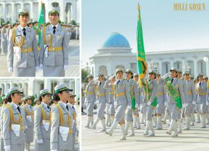 Yhlasly zenan harby gullukçylarymyz dabaraly harby ýörişde